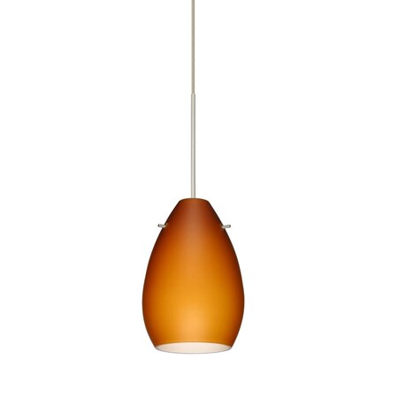 Besa Lighting Besa Pendant Pera 6 Satin Nickel Amber Matte 1x50W Halogen 1XC-171380-SN